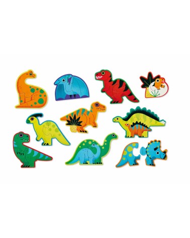 10 puzzles dinosaures crocodile Creek 2 pièces